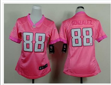 Women's NEW Falcons #88 Tony Gonzalez Pink Be Luv'd Stitched NFL New Elite jersey