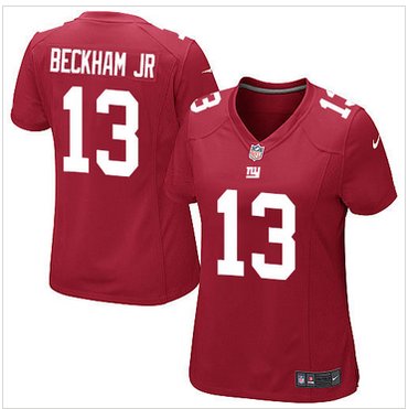 Women's NEW Giants #13 Odell Beckham Jr Alternate Red Limited NFL Jersey