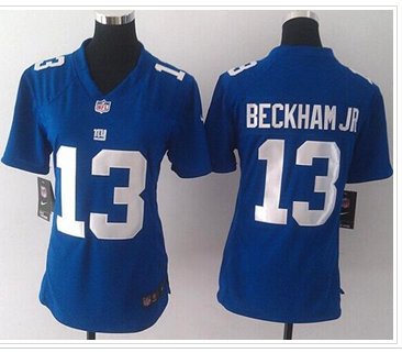 Women's NEW Giants #13 Odell Beckham Jr Royal Blue Team Color NFL Elite Jersey