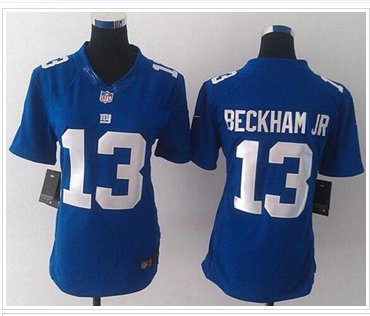 Women's NEW Giants #13 Odell Beckham Jr Royal Blue Team Color NFL Limited Jersey