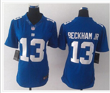 Women's NEW Giants #13 Odell Beckham Jr Royal Blue Team Color NFL Limited Jersey