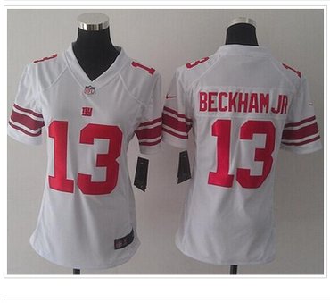 Women's NEW Giants #13 Odell Beckham Jr White NFL Elite  Jersey