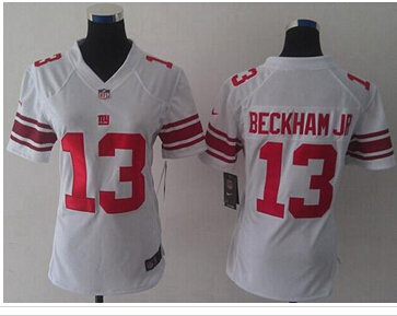 Women's NEW Giants #13 Odell Beckham Jr White NFL Limited Jersey