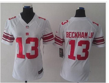 Women's NEW Giants #13 Odell Beckham Jr White NFL Limited Jersey Women's NEW Giants #13 Odell Beckham Jr White NFL Limited Jersey