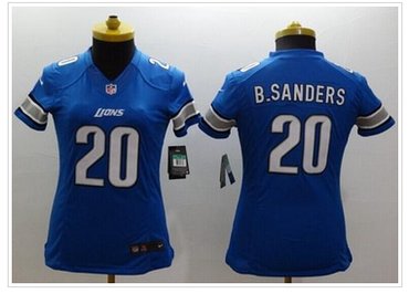 Women's NEW Lions #20 Barry Sanders Light Blue Team Color NFL Limited Jersey