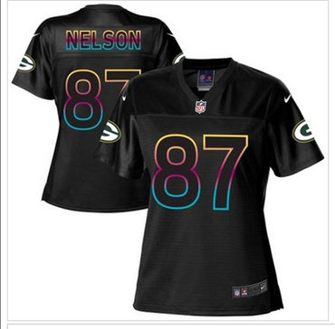 Women's NFL New Packers #87 Jordy Nelson Black Fashion Game Jersey Women's NFL New Packers #87 Jordy Nelson Black Fashion Game Jersey