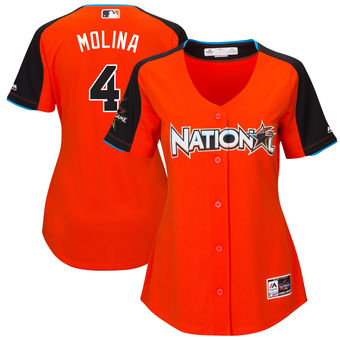 Women's National League Yadier Molina Majestic Orange 2017 MLB All-Star Game Home Run Derby Jersey Women's National League Yadier Molina Majestic Orange 2017 MLB All-Star Game Home Run Derby Jersey