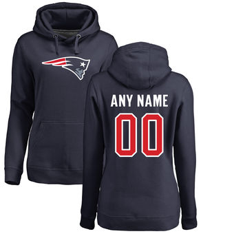 Women's New England Patriots Pro Line Navy Any Name & Number Logo Personalized Pullover Hoodie Women's New England Patriots Pro Line Navy Any Name & Number Logo Personalized Pullover Hoodie