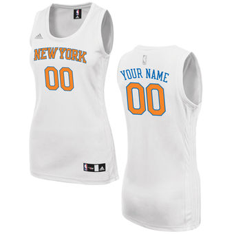 Women's New York Knicks adidas White Custom Fashion Jersey