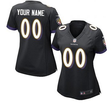 Women's Nike Baltimore Ravens Customized Limited Black Alternate NFL Jersey Women's Nike Baltimore Ravens Customized Limited Black Alternate NFL Jersey