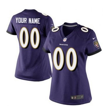 Women's Nike Baltimore Ravens Customized Limited Purple Team Color NFL Jersey Women's Nike Baltimore Ravens Customized Limited Purple Team Color NFL Jersey