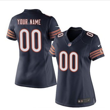 Women's Nike Chicago Bears Customized Limited Navy Blue Team Color NFL Jersey