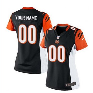 Women's Nike Cincinnati Bengals Customized Limited Black Team Color NFL Jersey