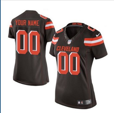 Women's Nike Cleveland Browns Customized Limited Brown Team Color NFL Jersey