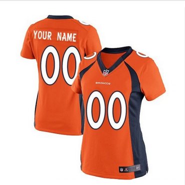 Women's Nike Denver Broncos Customized Elite Orange Team Color NFL Jersey Women's Nike Denver Broncos Customized Elite Orange Team Color NFL Jersey