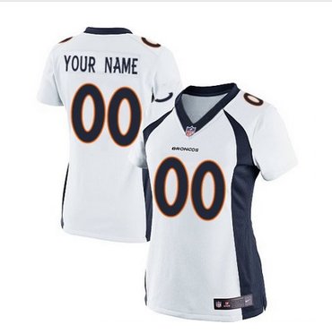 Women's Nike Denver Broncos Customized Elite White NFL Jersey