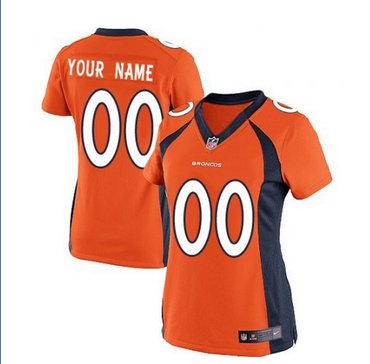 Women's Nike Denver Broncos Customized Limited Orange Team Color NFL Jersey Women's Nike Denver Broncos Customized Limited Orange Team Color NFL Jersey