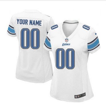 Women's Nike Detroit Lions Customized Limited White NFL Jersey