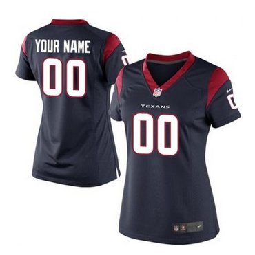 Women's Nike Houston Texans Customized Elite Navy Blue Team Color NFL Jersey Women's Nike Houston Texans Customized Elite Navy Blue Team Color NFL Jersey