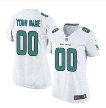 Women's Nike Miami Dolphins Customized Elite White NFL Jersey