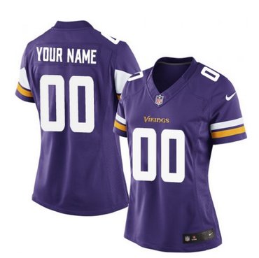 Women's Nike Minnesota Vikings Customized Limited Purple Team Color NFL Jersey