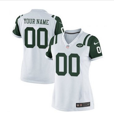 Women's Nike New York Jets Customized Limited White NFL Jersey