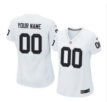 Women's Nike Oakland Raiders Customized Elite White NFL Jersey