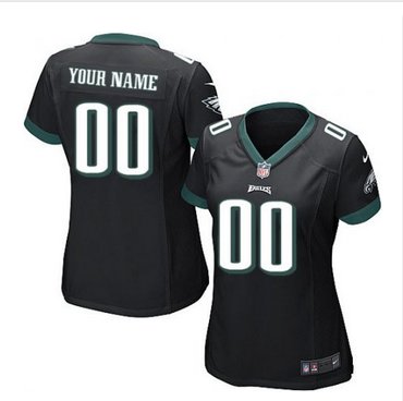 Women's Nike Philadelphia Eagles Customized Elite Black Alternate NFL Jersey
