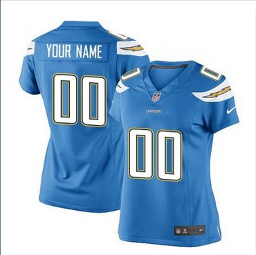 Women's Nike San Diego Chargers Customized Elite Electric Blue Alternate NFL Jersey