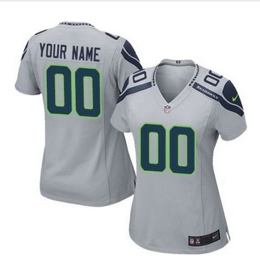 Women's Nike Seattle Seahawks Customized Limited Grey Alternate NFL Jersey