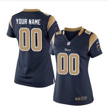 Women's Nike Los Angeles Rams Customized Elite Navy Blue Team Color NFL Jersey Women's Nike Los Angeles Rams Customized Elite Navy Blue Team Color NFL Jersey