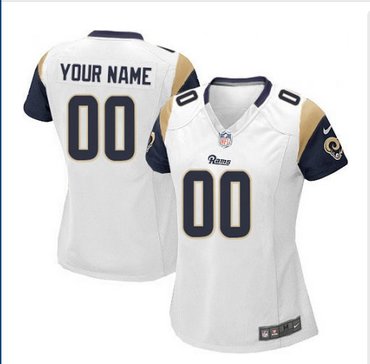 Women's Nike Los Angeles Rams Customized Elite White NFL Jersey Women's Nike Los Angeles Rams Customized Elite White NFL Jersey