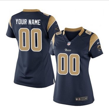 Women's Nike Los Angeles Rams Customized Limited Navy Blue Team Color NFL Jersey Women's Nike Los Angeles Rams Customized Limited Navy Blue Team Color NFL Jersey