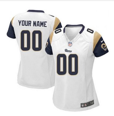 Women's Nike Los Angeles Rams Customized Limited White NFL Jersey Women's Nike Los Angeles Rams Customized Limited White NFL Jersey