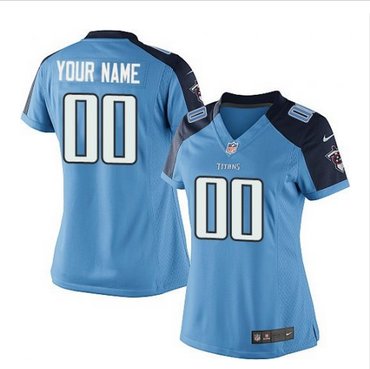 Women's Nike Tennessee Titans Customized Elite Light Blue Team Color NFL Jersey