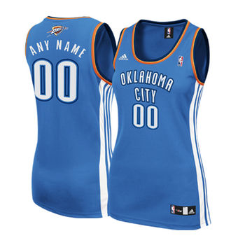 Women's Oklahoma City Thunder adidas Royal Custom Replica Road Jersey