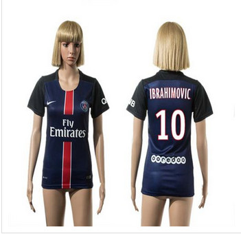Women's Paris Saint-Germain #10 Ibrahimovic Home Soccer Club Jersey