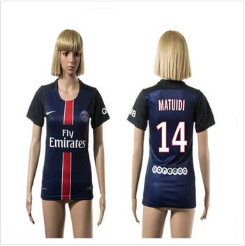 Women's Paris Saint-Germain #14 Matuidi Home Soccer Club Jersey