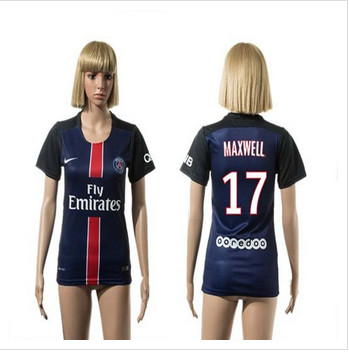Women's Paris Saint-Germain #17 Maxwell Home Soccer Club Jersey