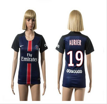 Women's Paris Saint-Germain #19 Aurier Home Soccer Club Jersey