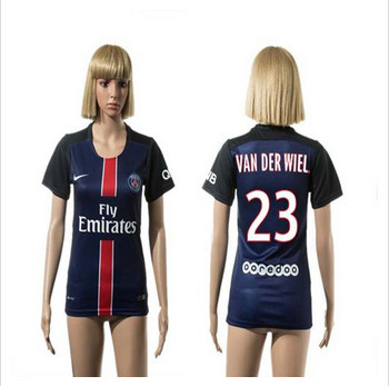 Women's Paris Saint-Germain #23 Van Der Wiel Home Soccer Club Jersey