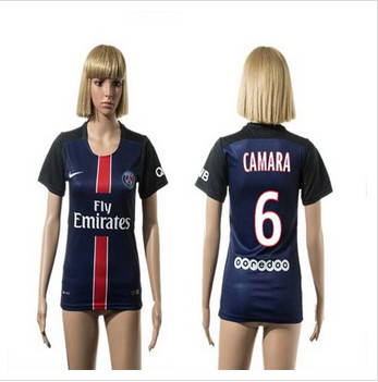 Women's Paris Saint-Germain #6 Camara Home Soccer Club Jersey