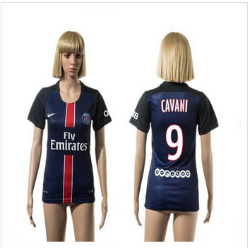 Women's Paris Saint-Germain #9 Cavani Home Soccer Club Jersey