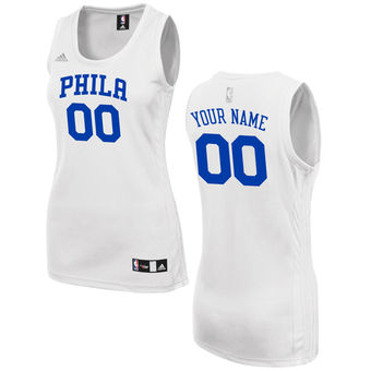 Women's Philadelphia 76ers adidas White Custom Fashion Jersey