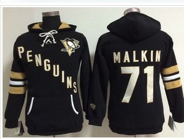 Women's Pittsburgh Penguins #71 Evgeni Malkin Black Old Time Heidi NHL Hoodie