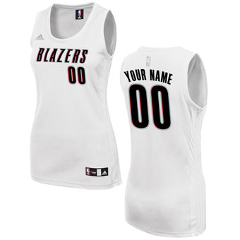 Women's Portland Trail Blazers adidas White Custom Fashion Jersey