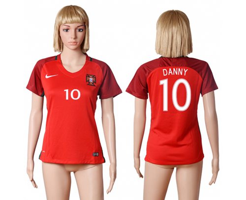 Women's Portugal #10 Danny Home Soccer Country Jersey