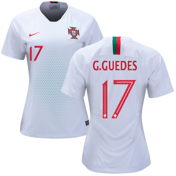 Women's Portugal #17 G.Guedes Away Soccer Country Jersey Women's Portugal #17 G.Guedes Away Soccer Country Jersey