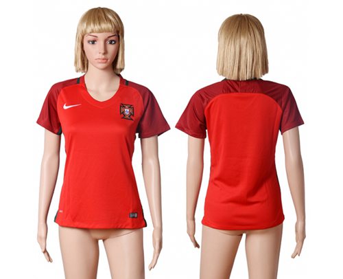 Women's Portugal Blank Home Soccer Country Jersey Women's Portugal Blank Home Soccer Country Jersey
