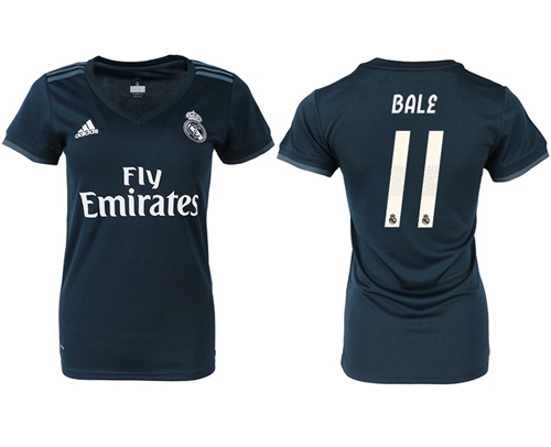 Women's Real Madrid #11 Bale Away Soccer Club Jersey Women's Real Madrid #11 Bale Away Soccer Club Jersey